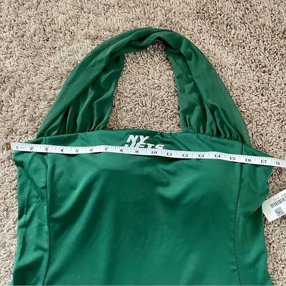 NFL All Sport Couture Green New York Jets Sports First Down Halter Top SZ L NWT - Picture 7 of 11